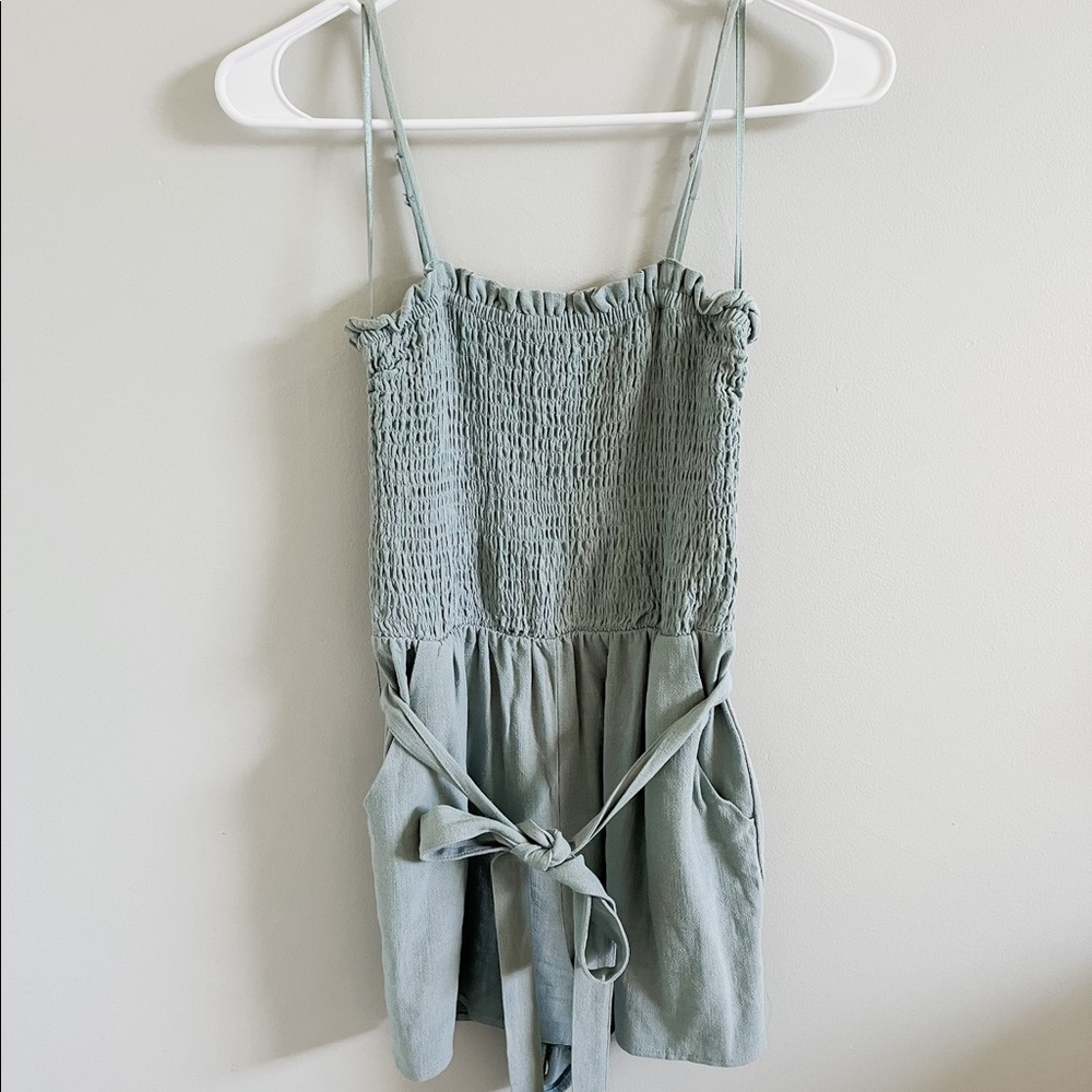 Sage Smocked Romper